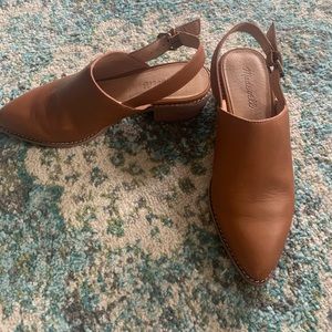 Madewell camel mules, Sz 8.5 worn once